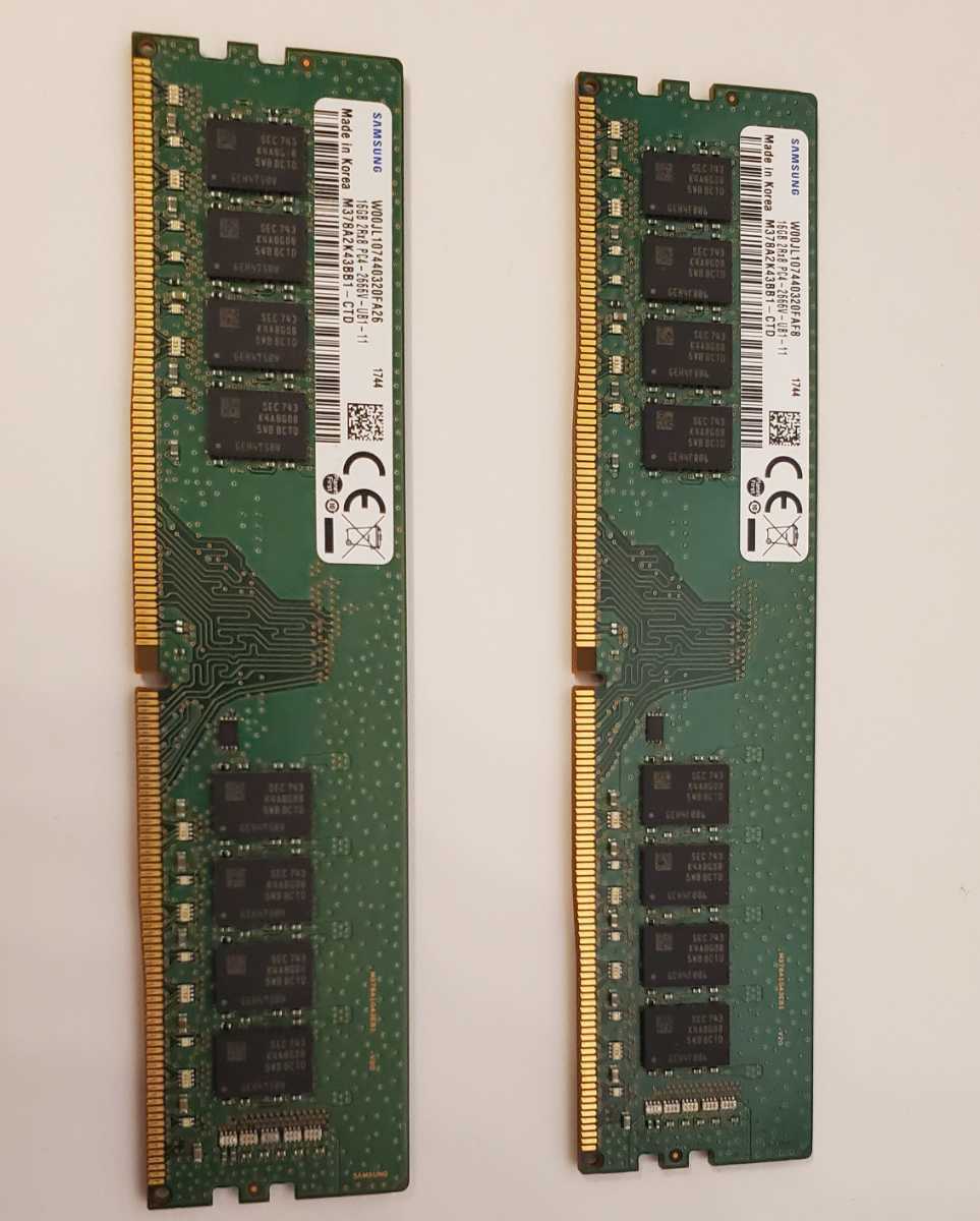 SAMSUNG DDR4 PC4-2666V 32GB 16GB×2枚 SAMSUNG DDR4メモリ 16GB 2枚組