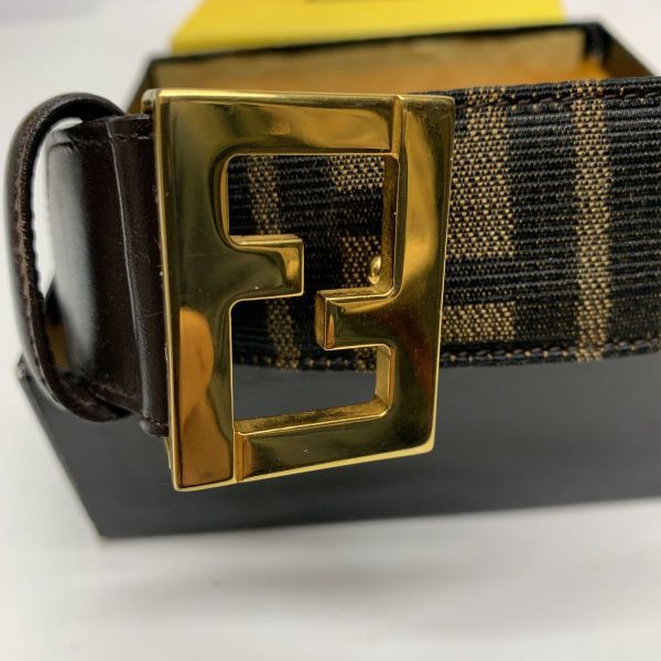 美品】FENDI フェンディ ヴィンテージ ズッカ柄 キャンバス ベルト