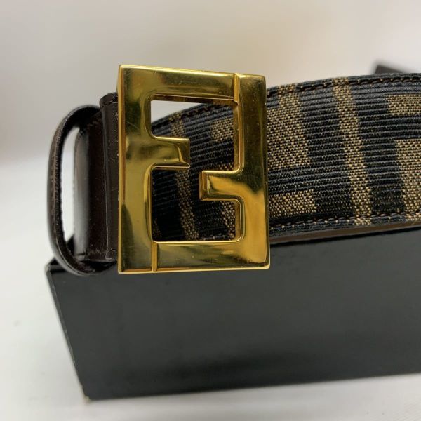 美品】FENDI フェンディ ヴィンテージ ズッカ柄 キャンバス ベルト 