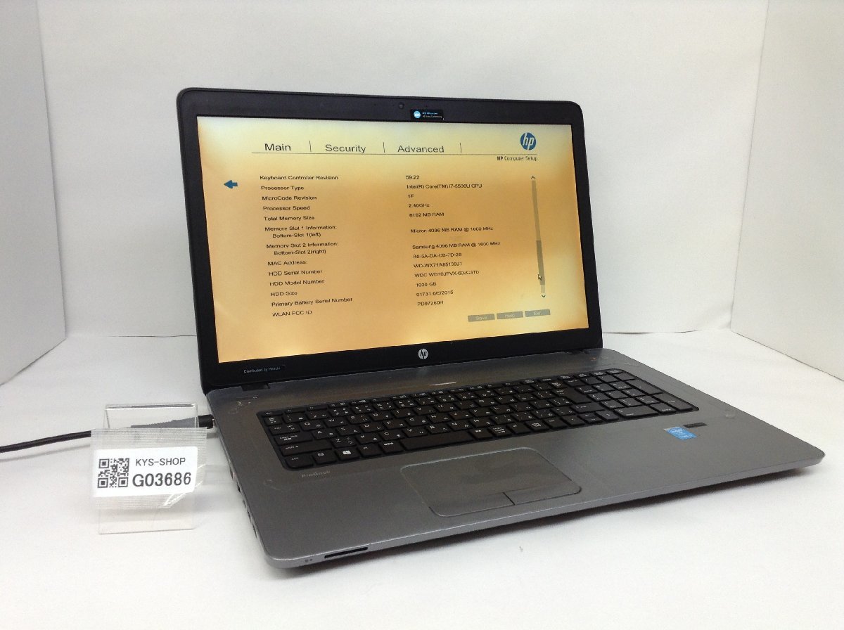 HP 0 ProBook i5-6200U ストレージ無し K26587 ジャンク/ HP HP