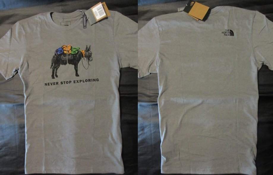 正規品，本物保証 本物正規 ノースフェイス Tシャツ GRAPHIC ロバ 杢濃灰 S アメリカ限定GVD(半袖Tシャツ)｜売買されたオークション情報、yahooの商品情報をアーカイブ公開 - オークファン 男性用