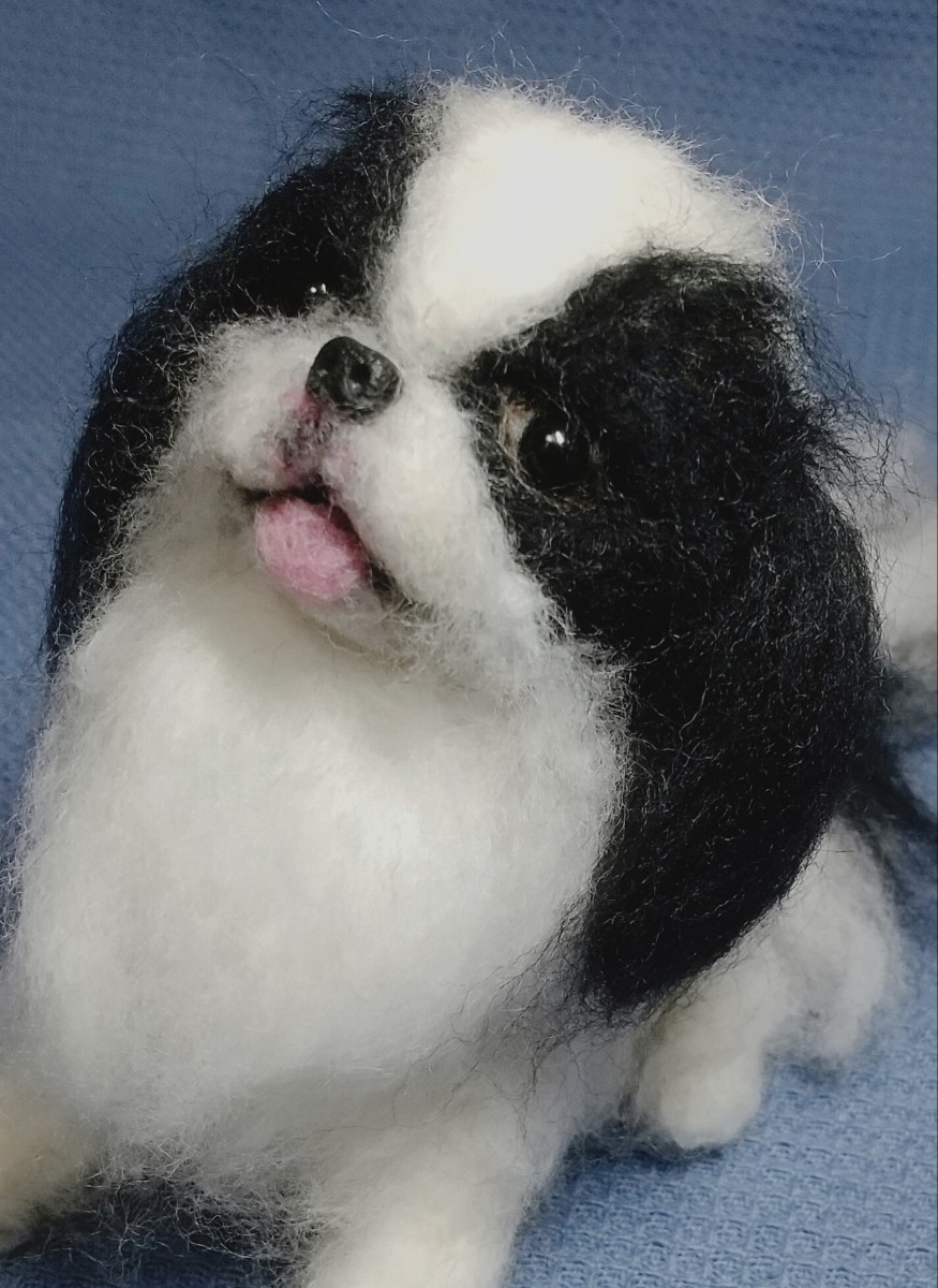 羊毛フェルト 犬 狆 ハンドメイド(羊毛フェルト)｜売買された