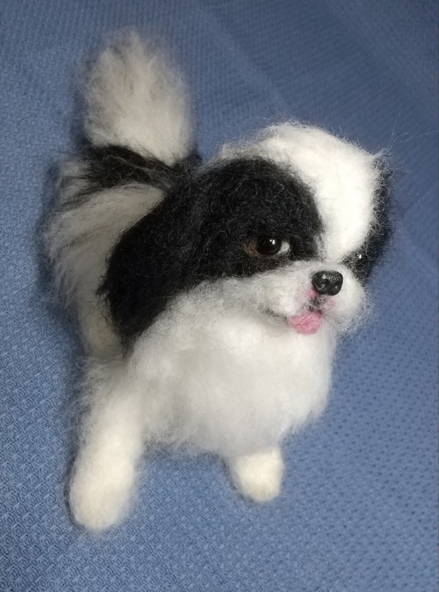 羊毛フェルト 犬 狆 ハンドメイド(羊毛フェルト)｜売買された