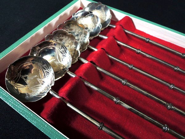 銀製/シルバー/ストロースプーン/6本セット/重:52.6g/カトラリー