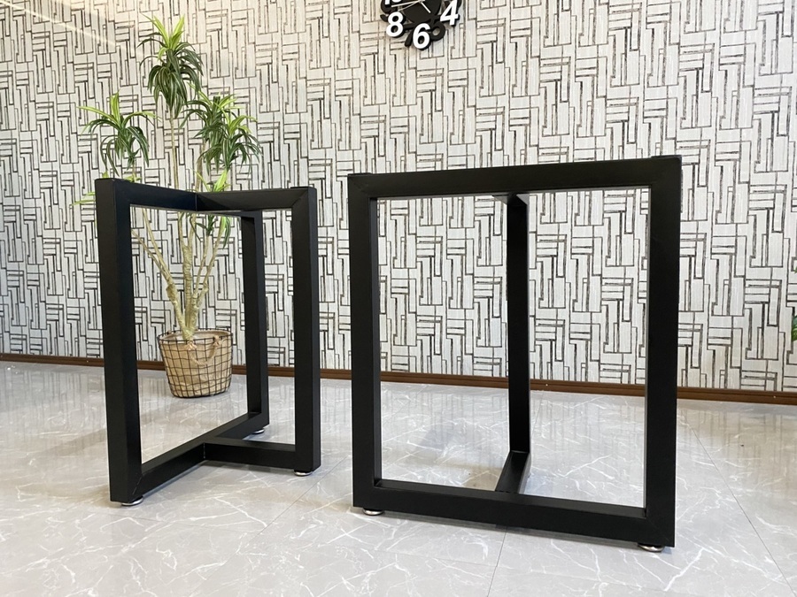 【新品】一枚板用脚 ダイニングテーブル脚 ブラック アジャスター付き 2本セット 6030 アイアン脚 T脚 送料無料 入荷待ち