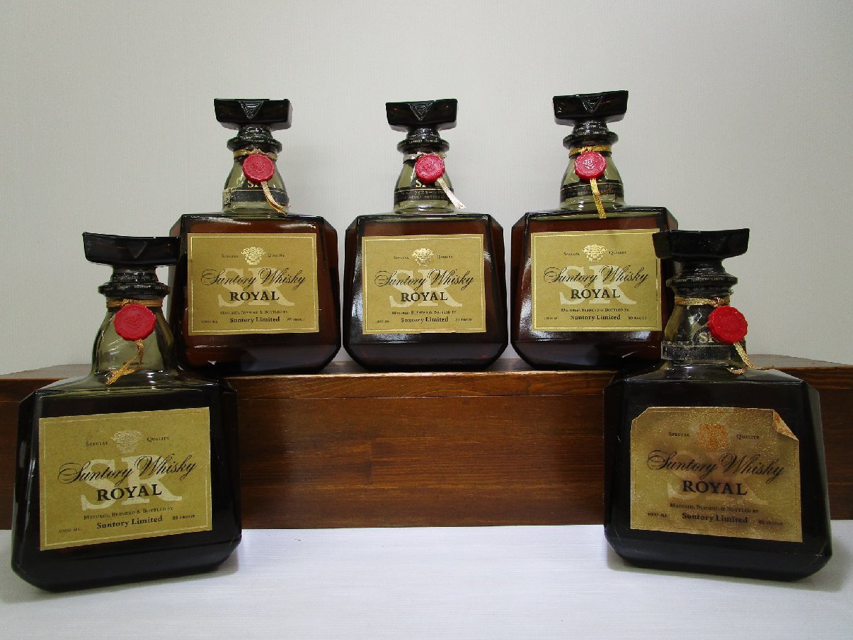 5本セット サントリー ローヤル 山崎15年モルト×4本 1000ml/1L 43% SUNTORY ROYAL 国産 未開栓古酒 発送先広島県限定 1円スタート/4-11-11