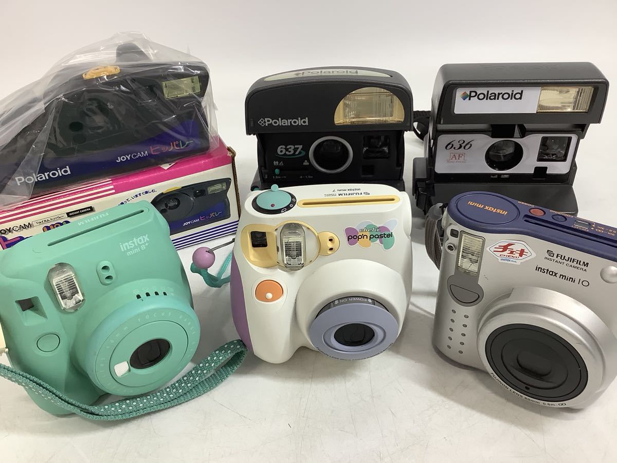 KO3-34《ポラロイド・チェキ・ヒッパレーなど インスタントカメラ おまとめ 6個セット》FUJIFILM instax mini 8+ (ミント)popn pastel 他
