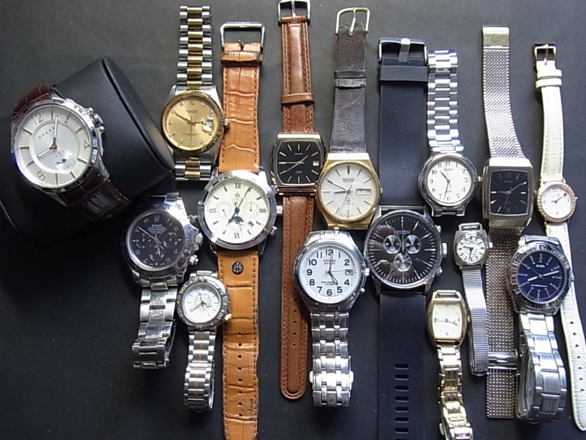ジャンク クォーツ 腕時計 大量 15個 セット セイコー シチズン ニクソン エクシード クロス アニエスベー 等 15本 ⑥
