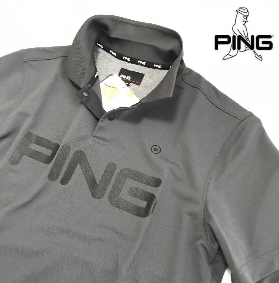 ◇新品【メンズ3L】灰グレー PING GOLF ピン ゴルフ ビッグロゴ 吸水速