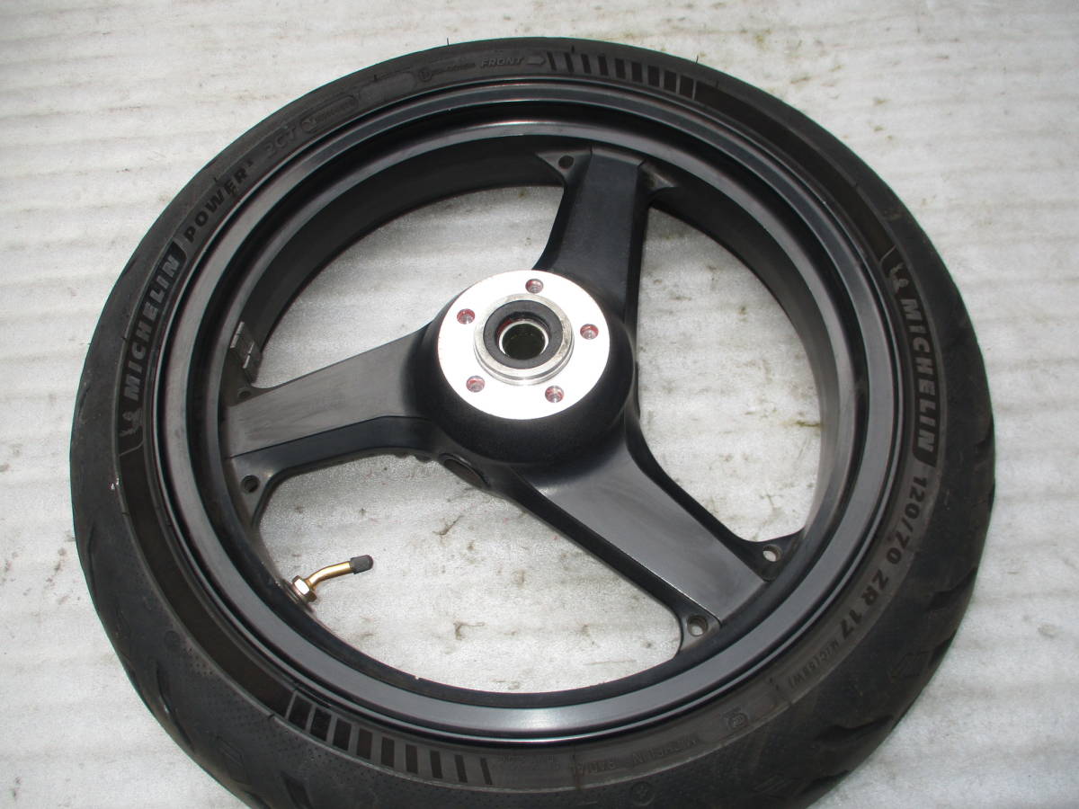 確認 バリオス リアホイール カワサキ 純正 中古 バイク 部品 ZR250A 曲がり