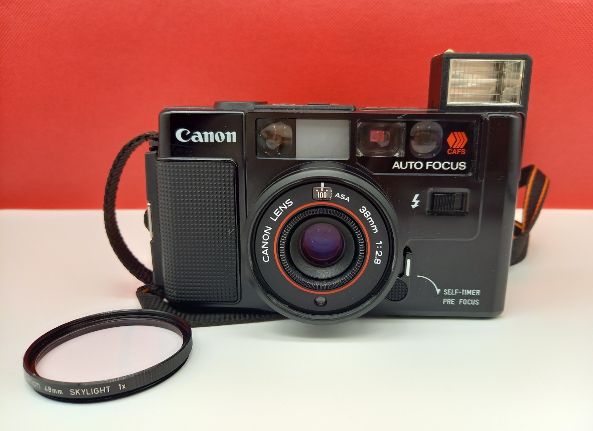 ■A Canon AF35M コンパクトフィルムカメラ 動作確認済 シャッター、フラッシュOK キャノン AF35M Canon コンパクトフィルムカメラ 2.8 : キヤノン商品の状態