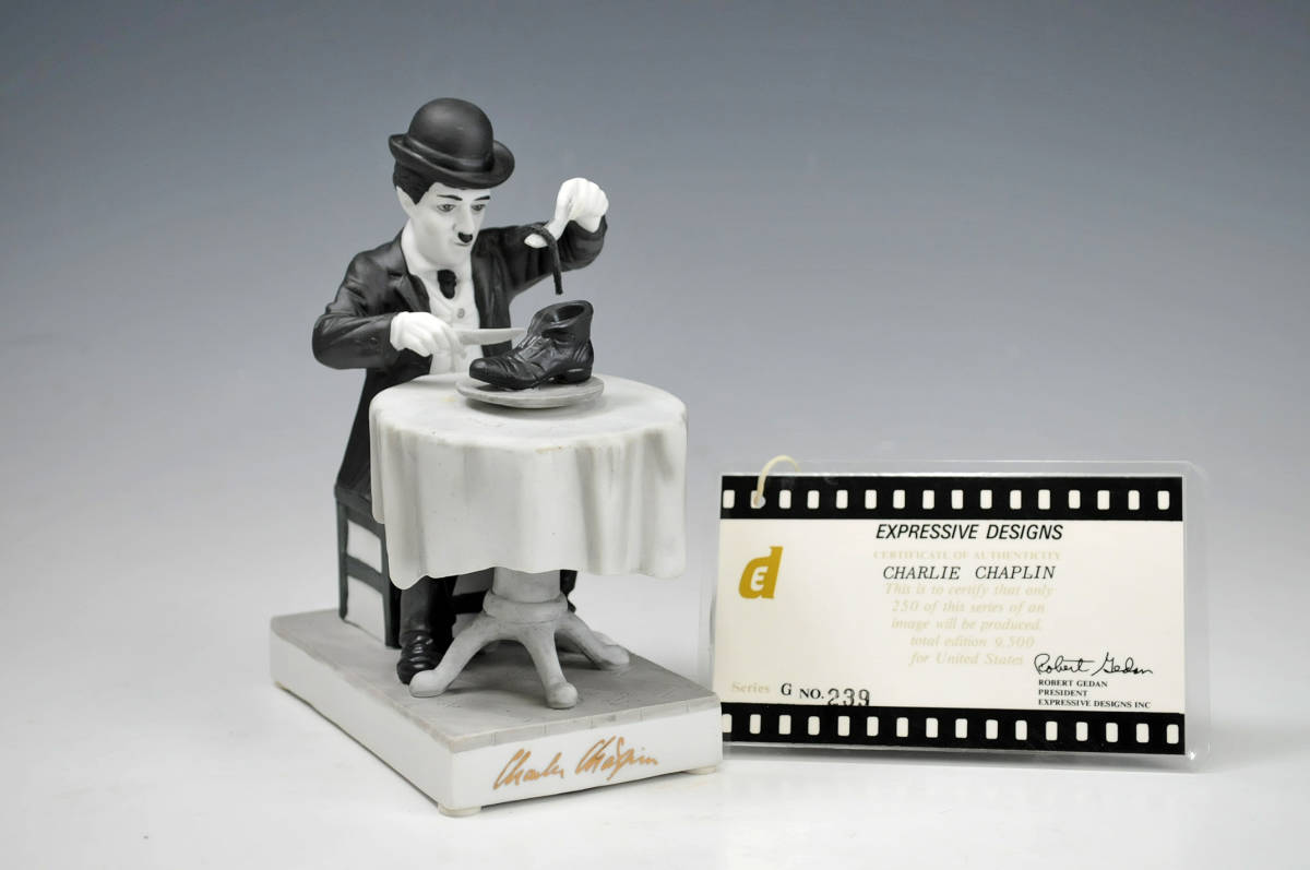 陶器製フィギュア　チャールズ・チャップリン　●　黄金狂時代　1988　Ｇ239　0303053-4