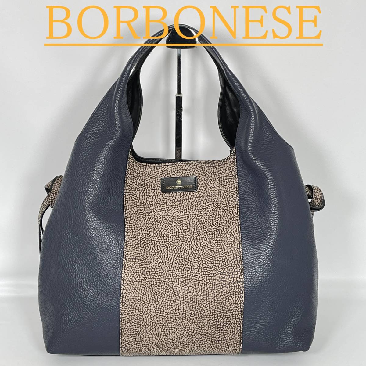 極美品】BORBONESE ボルボネーゼ ハンドバッグ うずら柄 レザー 