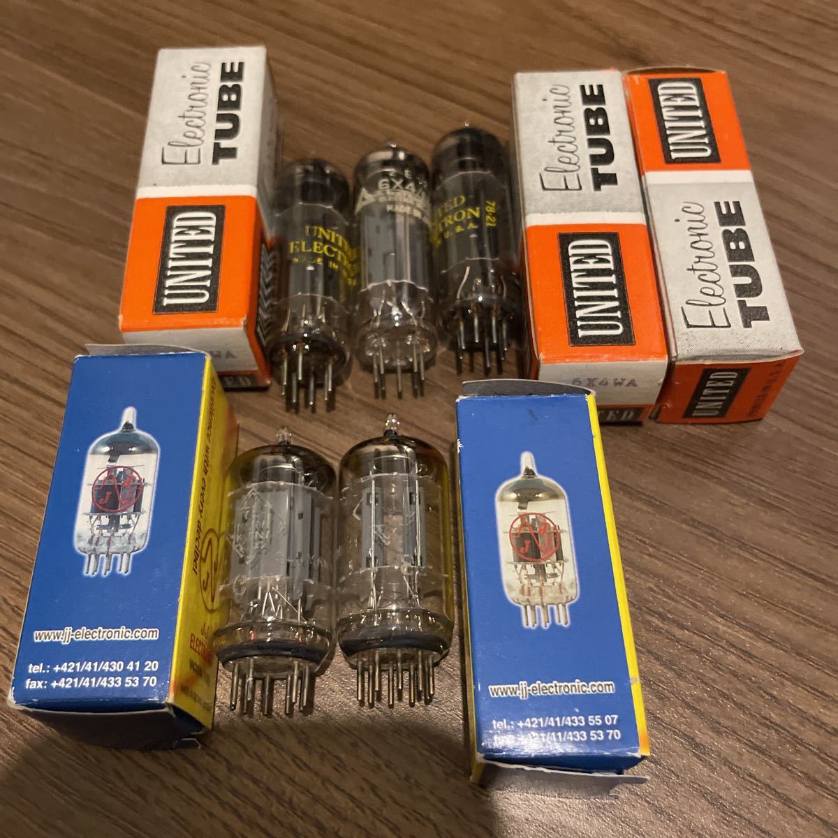 稀少!! TELEFUNKEN テレフンケン ECC 802 ダイヤマーク UNITED ELECTRONIC TUBE 6×4WA おそらく同一ロット 真空管 5本セット 松下