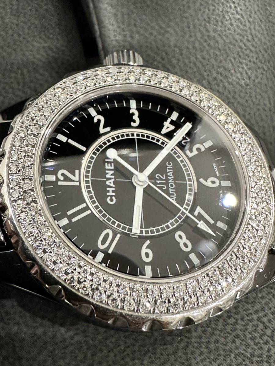 新品同様 CHANEL J12 ダイヤベゼル H0685 38ミリ メンズ腕時計 自動巻 