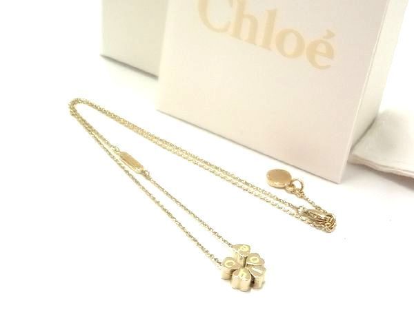 1円 ■美品■ Chloe クロエ ハート ネックレス ペンダント 首飾り アクセサリー レディース ゴールド系 AJ9809ｍケ