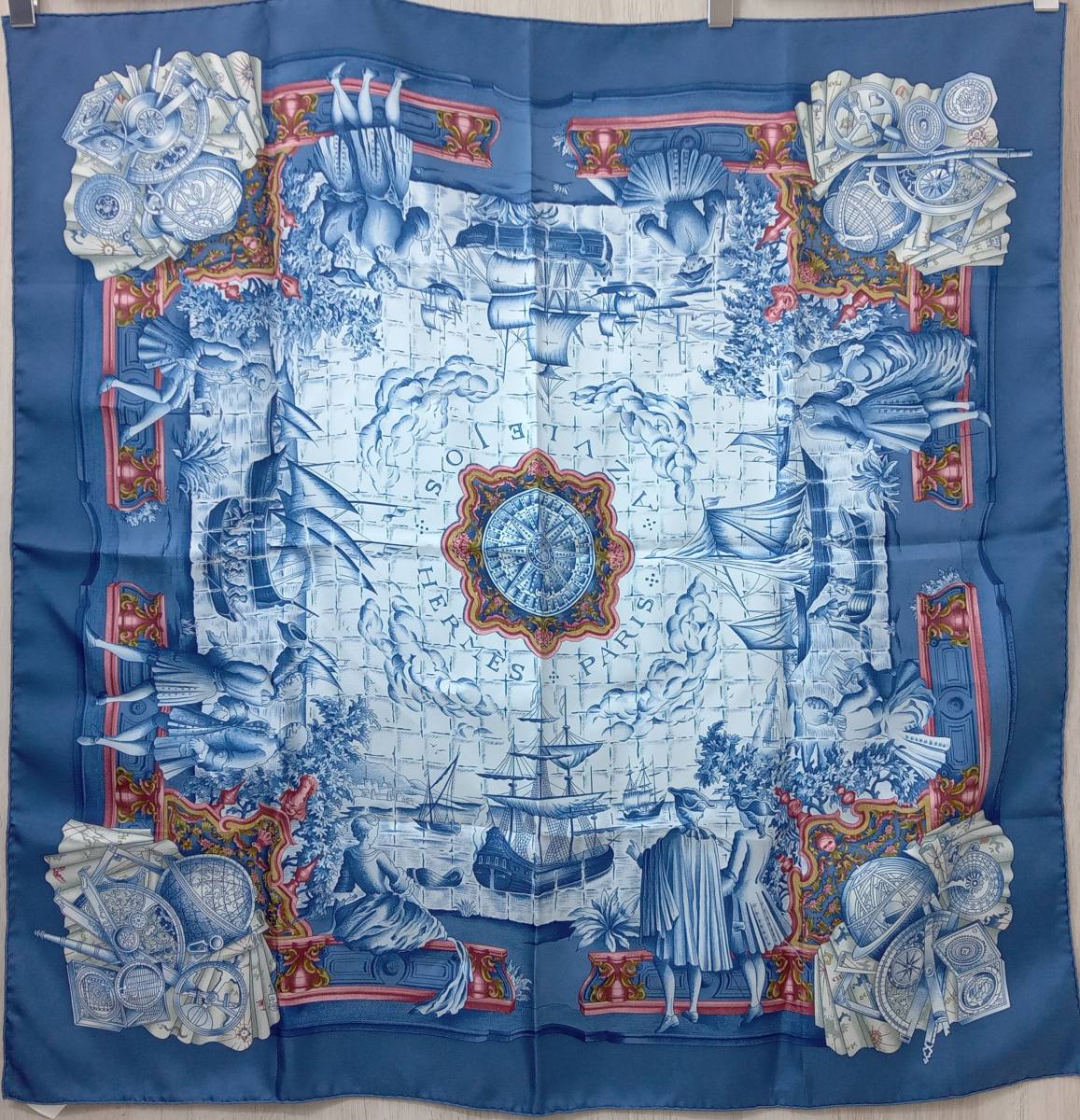 美品】 HERMES エルメス カレ90 AZVLEJOS アズレージョ 大航海時代に 