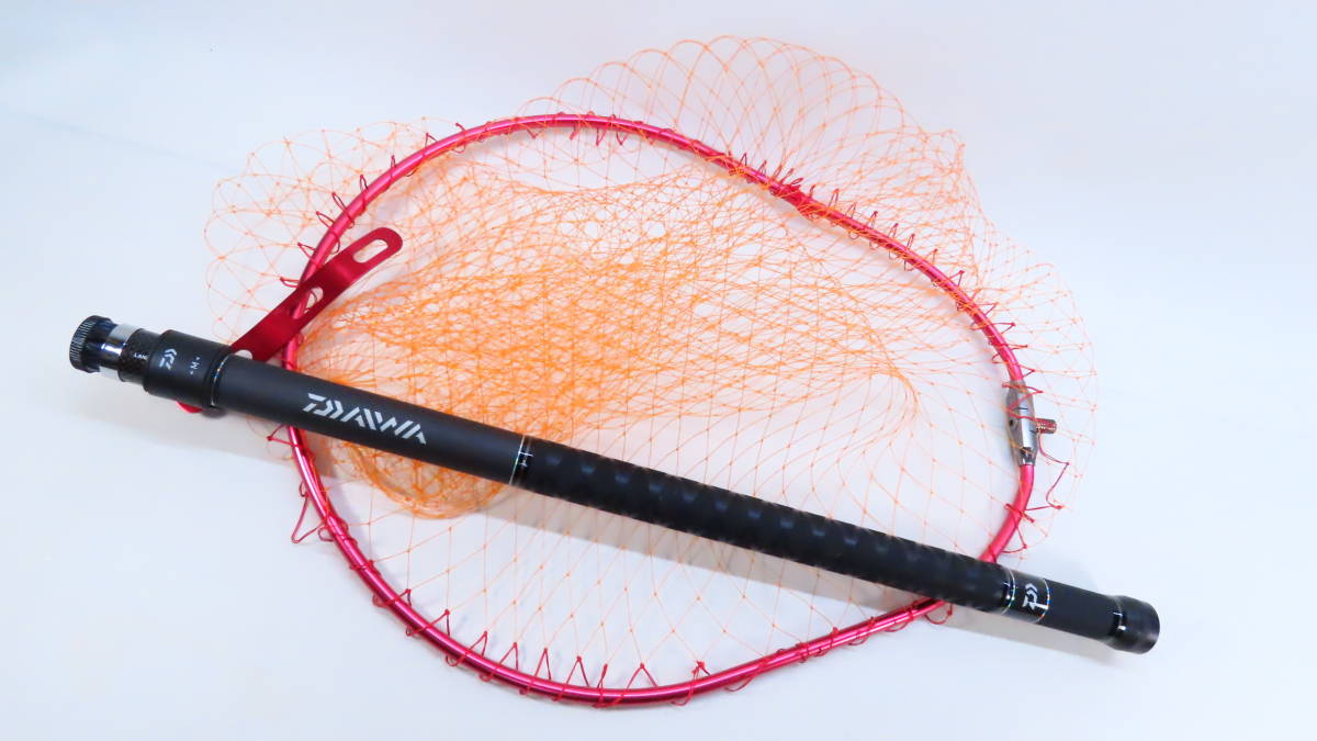 ダイワ【美品】ランディングポールⅡ50 (5.0m小継) ランディングネットステー アルミオーバルネット53◆磯 波止 落とし込み ルアーに◆d160