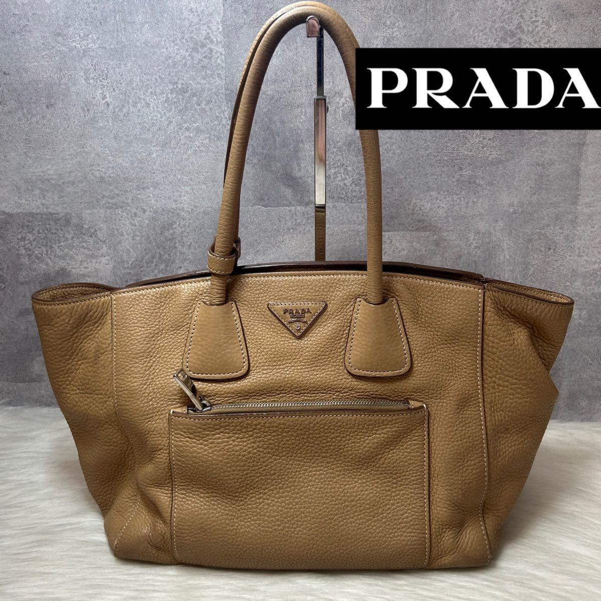 良品 1円~ PRADA プラダ ハンドバッグ トートバッグ レザー 革 A4収納