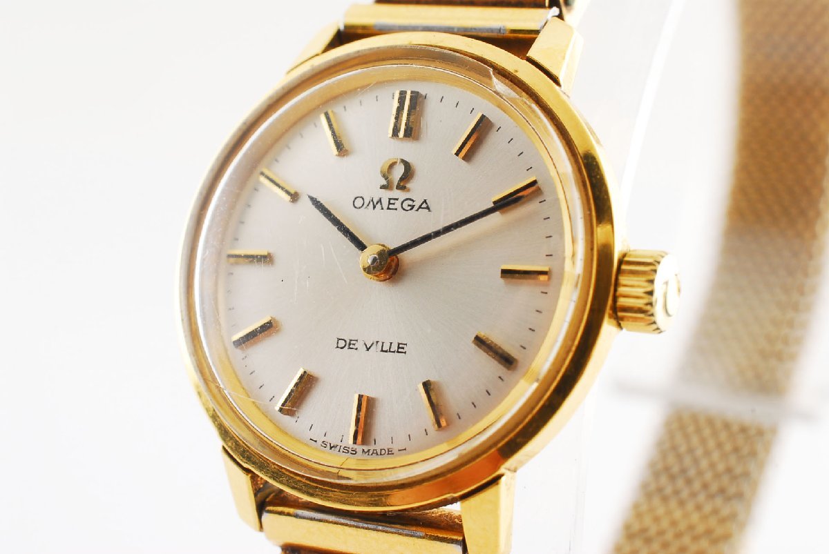 オメガ デビル 手巻き ゴールド ラウンド レディース 腕時計 OMEGA