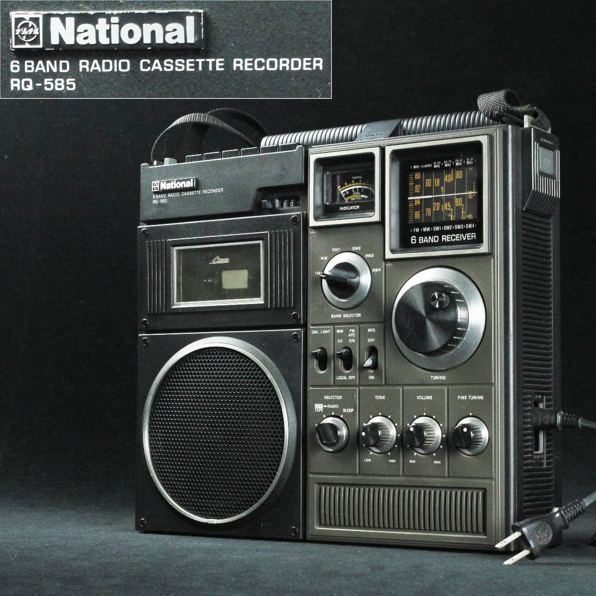 National RQ-585 6バンドラジオカセットレコーダー ジャンクwlx