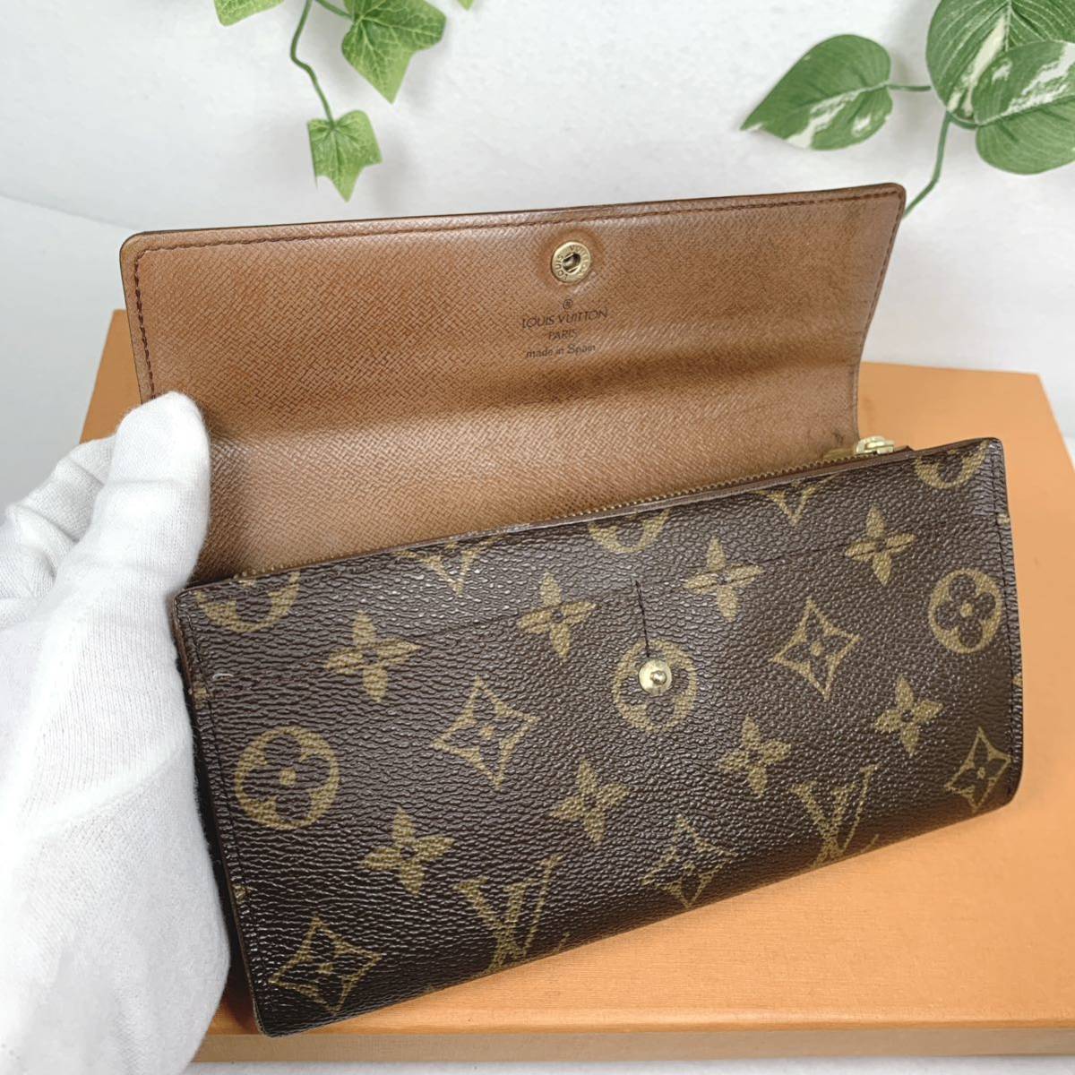 1円 LOUIS VUITTON ルイヴィトン 長財布 サラ モノグラム シリアル 