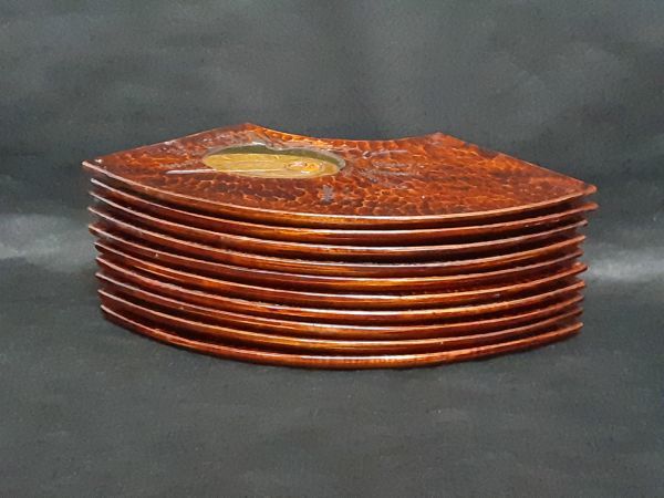 sa/ 伝統工芸品 讃岐漆芸 讃岐彫 扇面盆 雅 10客セット 茶道具 茶懐石