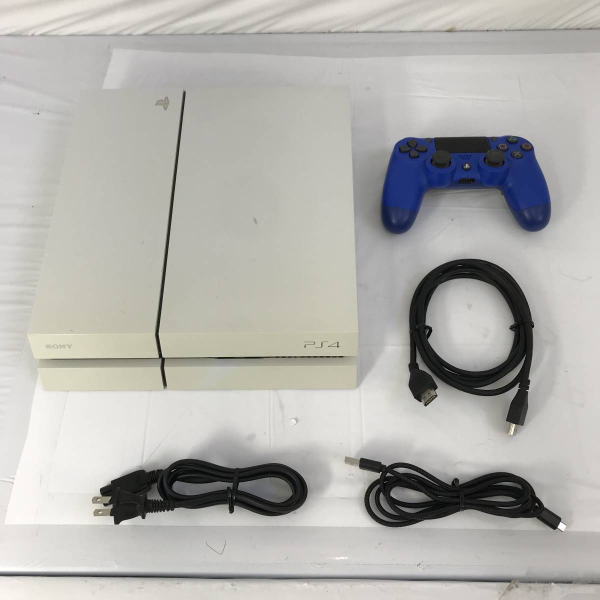◆【中古/動作OK/箱無】PS4 本体 CUH-1100A ホワイト / コントローラー CUH-ZCT2J セット◆H041904