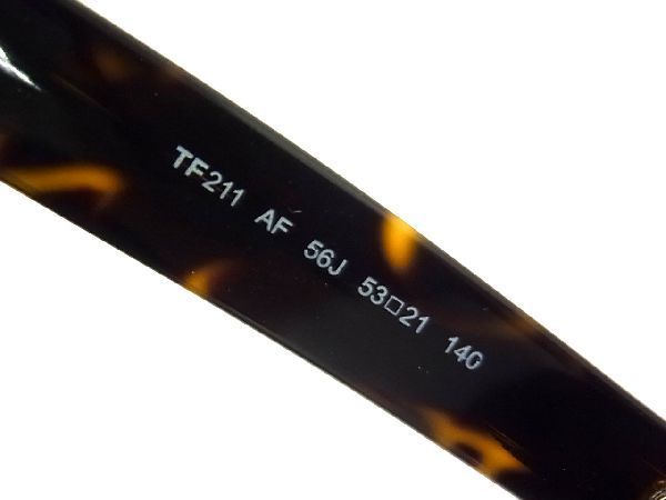 1円 □美品□ TOM FORD トムフォード TF211 AF 56J 53□21 14G べっ甲 