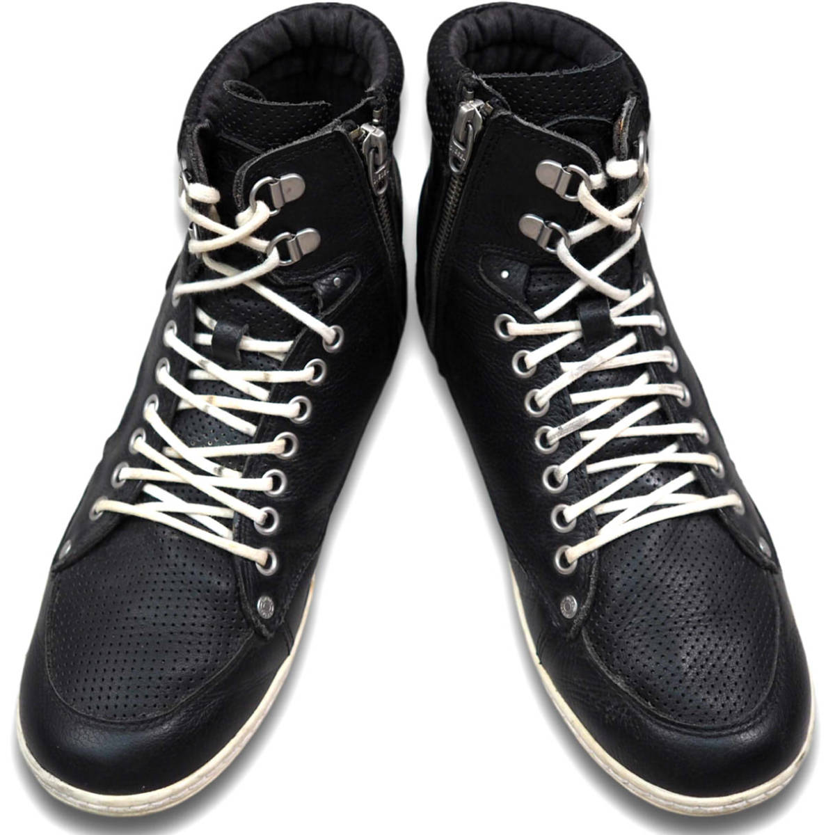 即決☆DIESEL☆25.5cm レザーハイカットスニーカー ディーゼル メンズ 