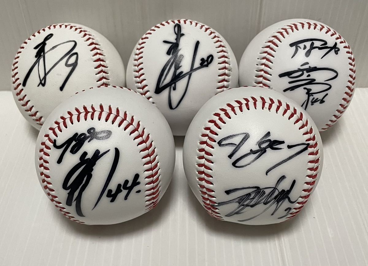 阪神タイガース☆梅野/北條/高山/秋山/中田☆直筆サイン入りボール☆保管品☆