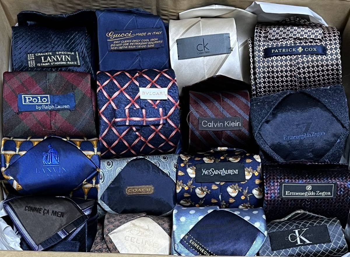 1円~ネクタイまとめ売り！GUCCI BVLGARI CELINE LANVIN Zegna COACH
