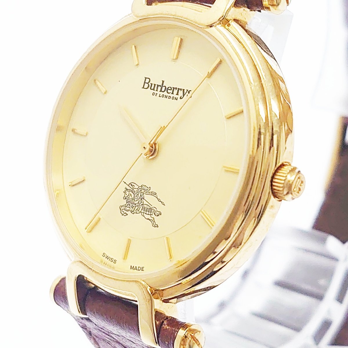 1円スタート】Burberrys バーバリーズ 3200 GP×革ベルト ゴールド文字