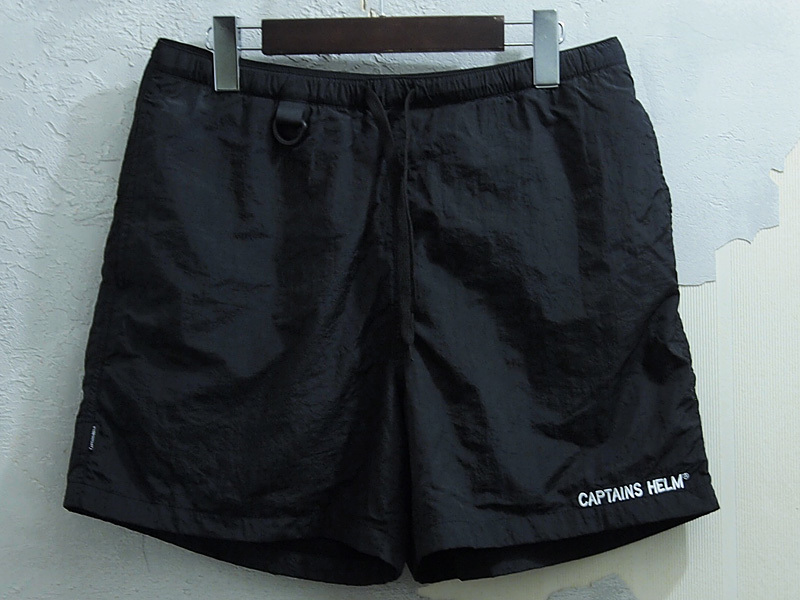 極美品 21SS CAPTAINS HELM RUNNING NYLON SHORTS ナイロン ショーツ ショートパンツ 黒 ブラック Black キャプテンズヘルム F