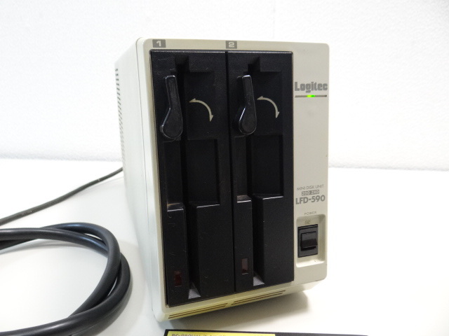 T11026 Logitec LFD-590 MINI DISK UNIT 2DD 2HD 5インチFDD 通電確認