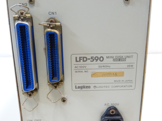T11026 Logitec LFD-590 MINI DISK UNIT 2DD 2HD 5インチFDD 通電確認
