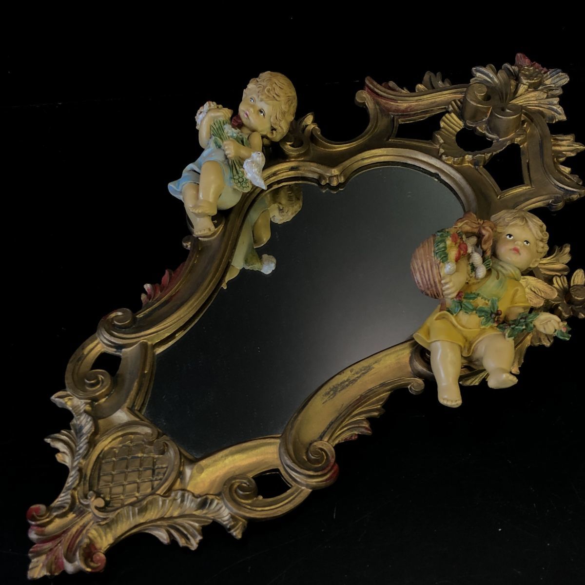  アンティーク Wall Mirror イタリア 壁掛け鏡 天使 エンジェル 304-013#120(壁掛け式)｜売買されたオークション情報、yahooの商品情報をアーカイブ公開 - オークファン 壁掛け式