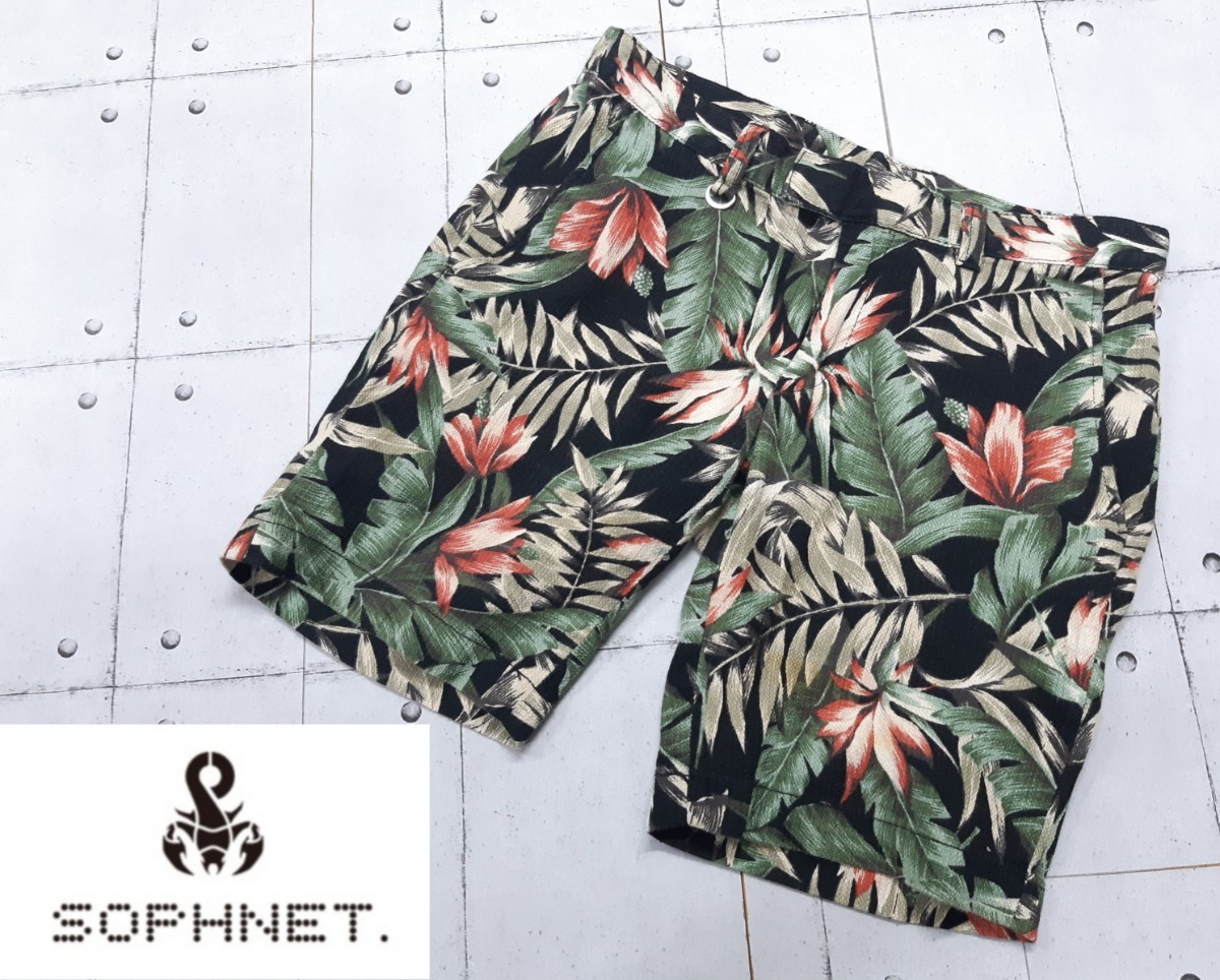 SOPHNET FLOWER PATTERN SHORT PANT SOPH ソフネット ボタニカル柄 ショートパンツ ショーツ 花柄 Dカン ririジップ パンツ 総柄
