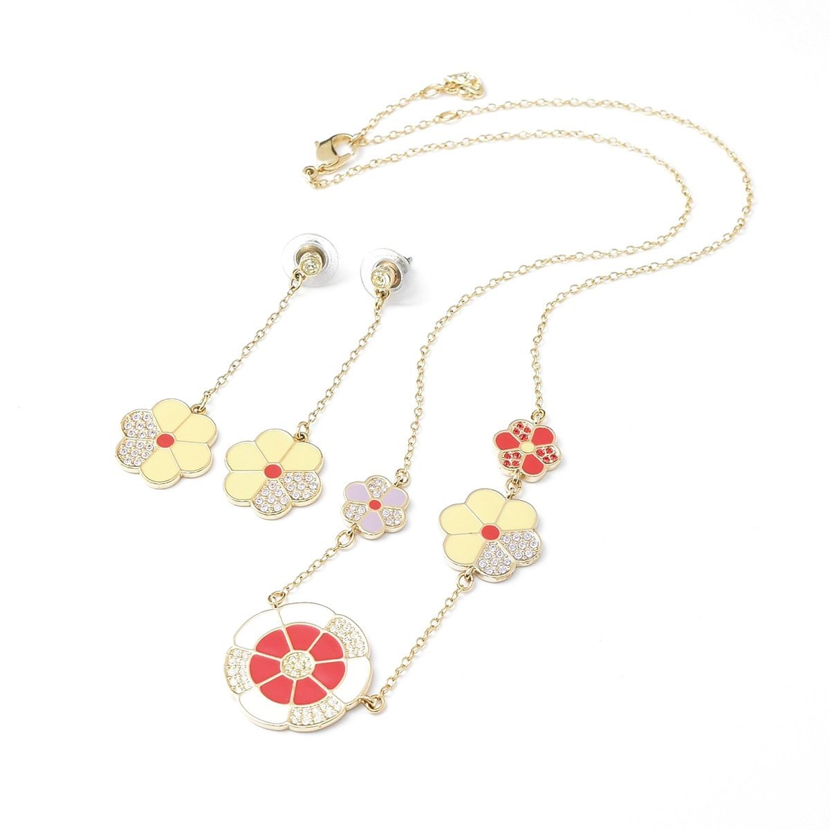 □473074 SWAROVSKI スワロフスキー ペンダントネックレス・ピアス フラワー 1084504 レディース ゴールド