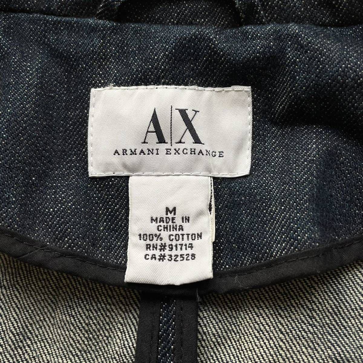 極美品/アルマーニ ARMANI EXCHANGE デニム テーラードジャケット G