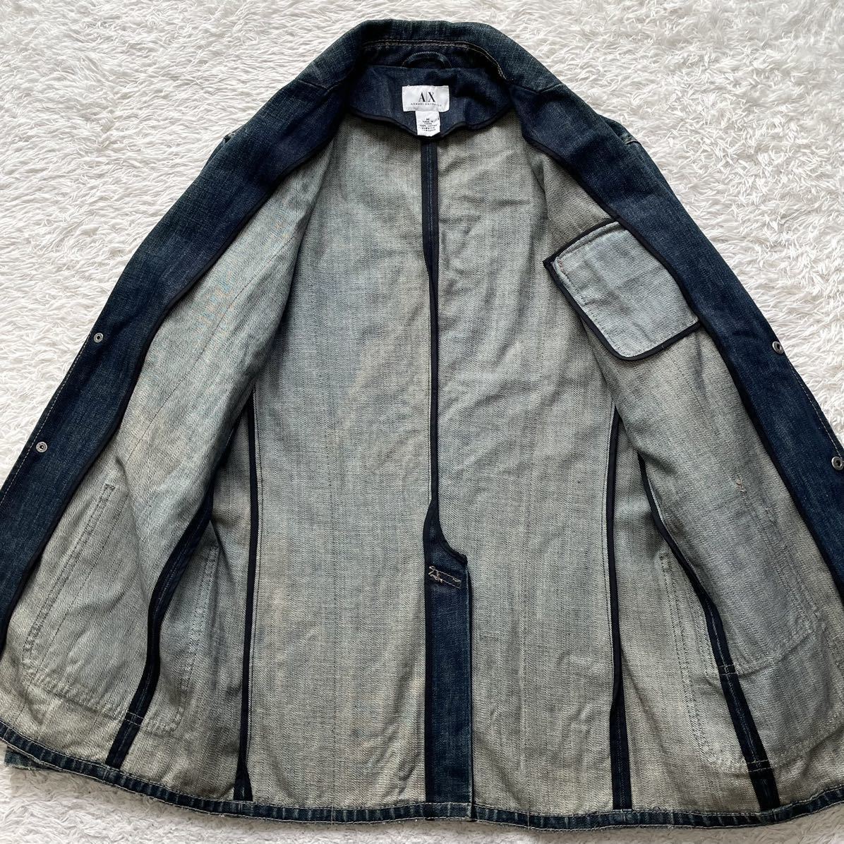 極美品/アルマーニ ARMANI EXCHANGE デニム テーラードジャケット G