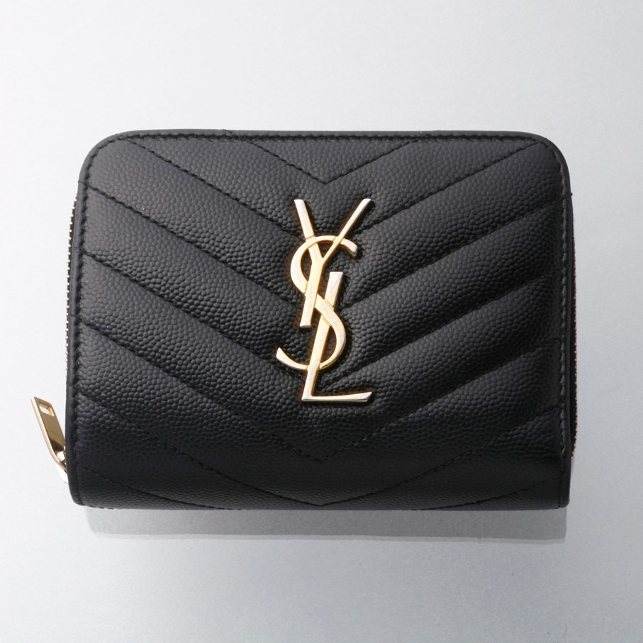 K3375M サンローラン パリ YSL モノグラム コンパクト ジップアラウンド ウォレット 本革 二つ折 コンパクト 財布 ITALY製