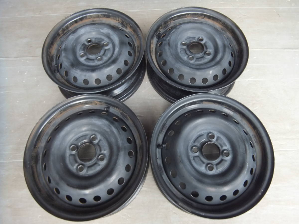 【ホンダ】N-BOX (JF1.2) 純正スチールホイール 14x4.5J 4-100 +40 ハブ56☆4本セット 30424-10 検)N-WGN N-ONE N/ N-BOX &frasl; 純正 R06⁄12⁄05-7) +45 +40