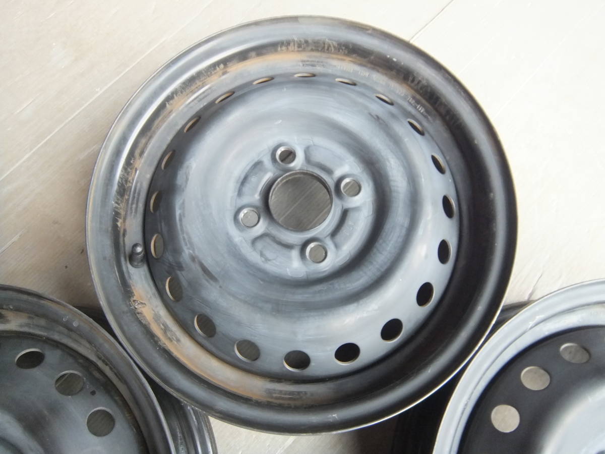 【ホンダ】N-BOX (JF1.2) 純正スチールホイール 14x4.5J 4-100 +40 ハブ56☆4本セット 30424-10 検)N-WGN N-ONE N/ N-BOX &frasl; 純正 R06⁄12⁄05-7) +45 +40