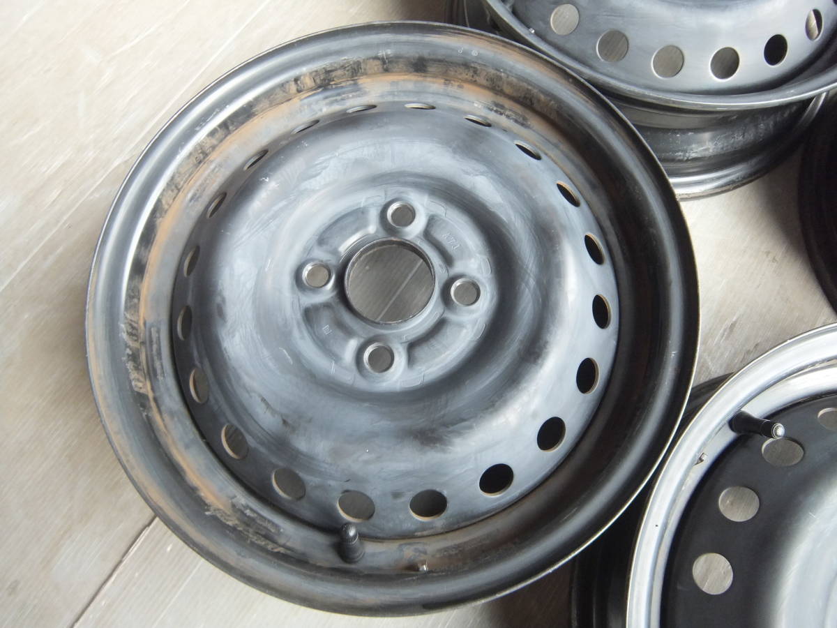 【ホンダ】N-BOX (JF1.2) 純正スチールホイール 14x4.5J 4-100 +40 ハブ56☆4本セット 30424-10 検)N-WGN N-ONE N/ N-BOX &frasl; 純正 R06⁄12⁄05-7) +45 +40