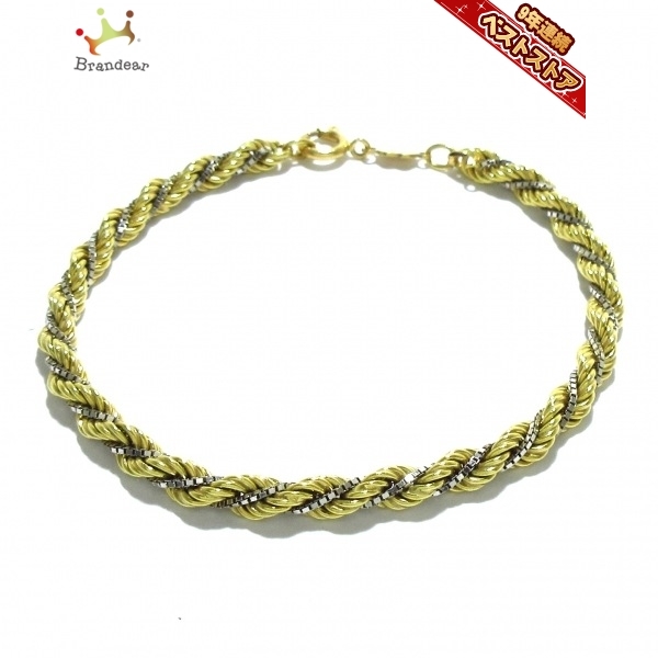 ウノアエレ UNOAERRE ブレスレット K18YG×K18WG 美品 アクセサリー（腕）