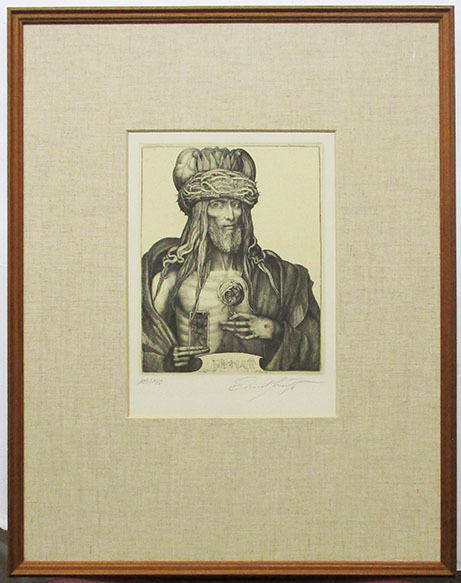 エルンスト・フックス『薔薇王』銅版画 ed.180/180. 鉛筆サイン 額、箱