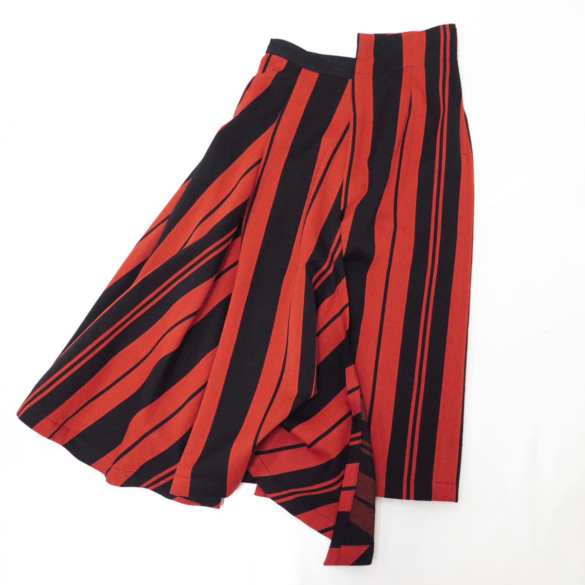 1988 COMME des GARCONS ASYMMETRIC WOOL STRIPED SKIRT VINTAGE 80S コムデギャルソン アシンメトリー ストライプ スカート ビンテージ