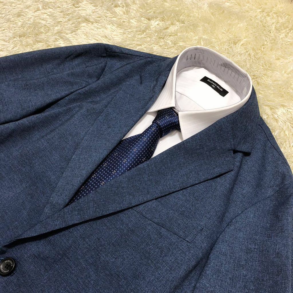 デサント【極上の着心地】DESCENTE スーツ セットアップ ブルー系 艶感