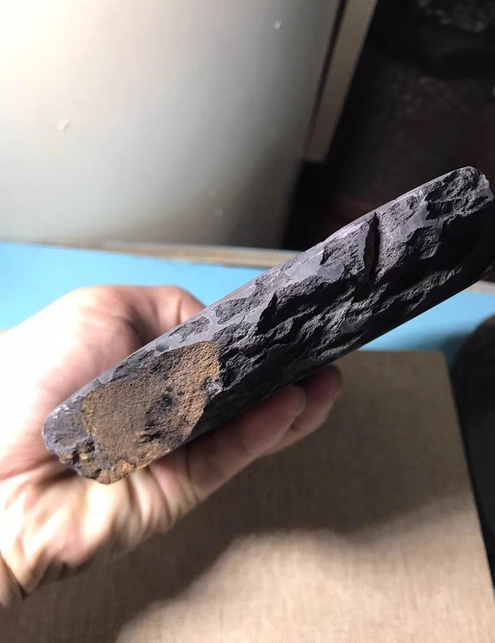 端渓硯 端渓・随型松紋硯 老坑 水巌 大西洞 金綫